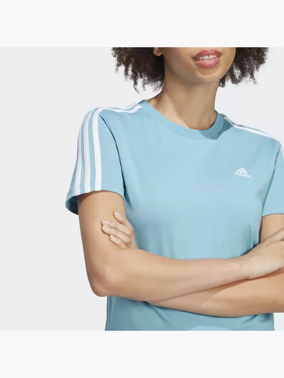 Adidas LOUNGEWEAR Essentials Slim 3-Streifen T-Shirt – Bild 2