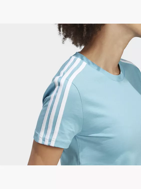 Adidas LOUNGEWEAR Essentials Slim 3-Streifen T-Shirt – Bild 3